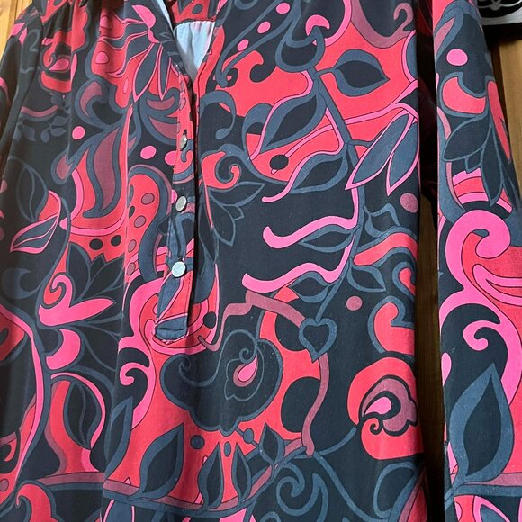 Alfani Retro Floral Tunic Top – Size Medium Office Goth - Picture 3 of 5